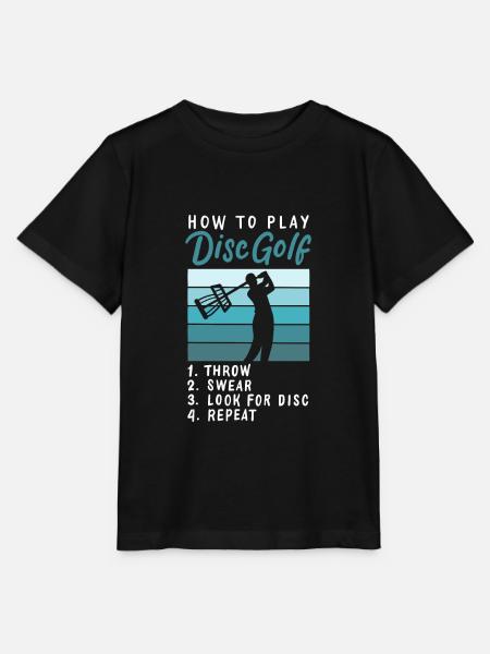 Disc Golf Retro - Stanley/Stella Kinder T-Shirt MINI CREATOR - Schwarz