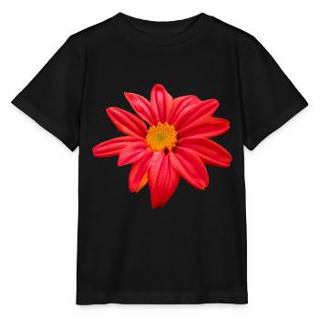 Flower flower red flowering floral floral floral pattern - Stanley/Stella MINI CREATOR Kids’ T-Shirt - black - Front - Mikhail (115cm)