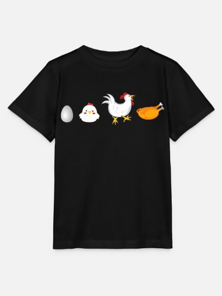 evolución huevo gallina gallo gallina original - Camiseta para niños MINI CREATOR de Stanley/Stella - negro