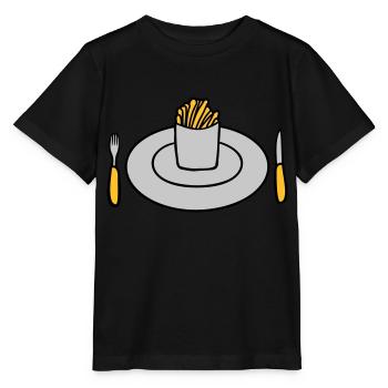 Teller Pommes Frites - Stanley/Stella Kinder T-Shirt MINI CREATOR  - Schwarz - Vorne - Mikhail (115cm)