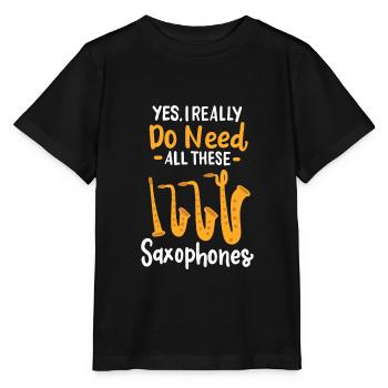 Saxophone Types - Stanley/Stella MINI CREATOR Kids’ T-Shirt - black - Front - Mikhail (115cm)