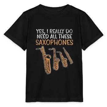Types de saxophones - T-shirt bio MINI CREATOR Stanley/Stella Enfant - noir - Devant - Mikhail (115cm)