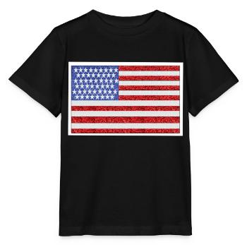 Flagge der Vereinigten Staaten - Stanley/Stella Kinder T-Shirt MINI CREATOR  - Schwarz - Vorne - Mikhail (115cm)