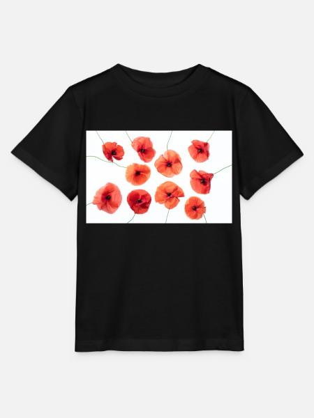 MOHNBLUME Rot Weiss - Stanley/Stella Kinder T-Shirt MINI CREATOR - Schwarz