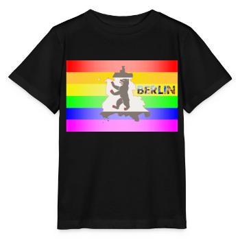 CSD Berlin Gay Pride - T-shirt bio MINI CREATOR Stanley/Stella Enfant - noir - Devant - Mikhail (115cm)
