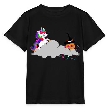 Unicorn hunting for sweets - Stanley/Stella MINI CREATOR Kids’ T-Shirt - black - Front - Mikhail (115cm)