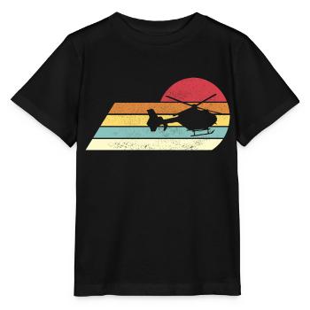 Helicopter Pilot Gift Rétro Hélicoptère - T-shirt bio MINI CREATOR Stanley/Stella Enfant - noir - Devant - Mikhail (115cm)