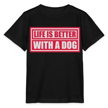 better with a dog - Stanley/Stella MINI CREATOR Kids’ T-Shirt - black - Front - Mikhail (115cm)