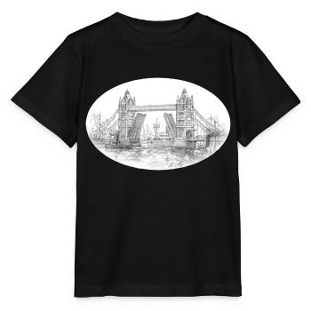 Tower Bridge - Stanley/Stella Kinder T-Shirt MINI CREATOR  - Schwarz - Vorne - Mikhail (115cm)