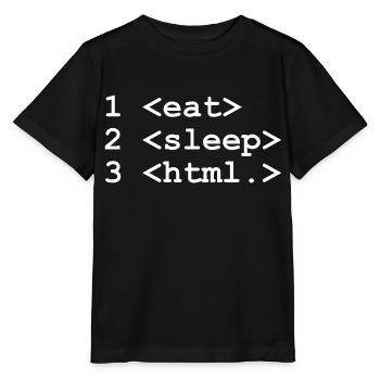 Manger du sommeil HTML - T-shirt bio MINI CREATOR Stanley/Stella Enfant - noir - Devant - Mikhail (115cm)