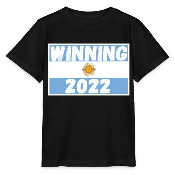 Argentina winning 2022 - Stanley/Stella Kinder T-Shirt MINI CREATOR  - Schwarz - Vorne - Mikhail (115cm)