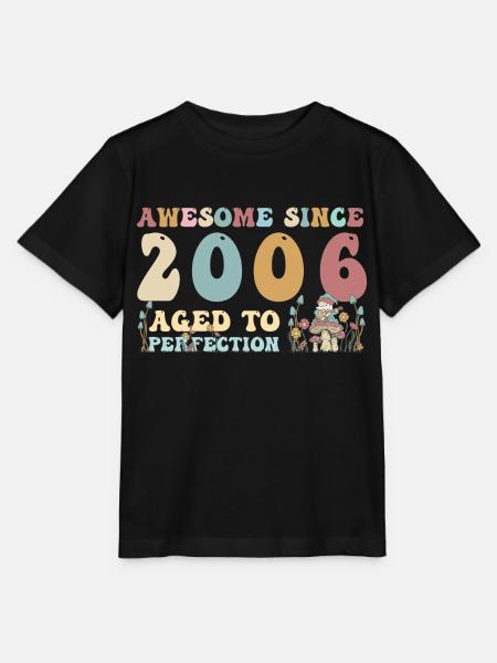 Génial depuis 2006 - 17e anniversaire - 2023 Groovy - T-shirt bio MINI CREATOR Stanley/Stella Enfant - noir