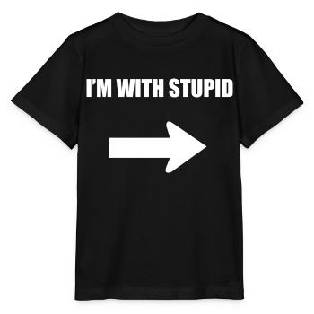 Je suis avec stupide - blanc - T-shirt bio MINI CREATOR Stanley/Stella Enfant - noir - Devant - Mikhail (115cm)