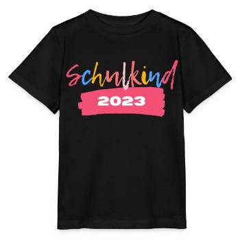 Schulkind 2023 T-Shirt Einschulung - Stanley/Stella Kinder T-Shirt MINI CREATOR  - Schwarz - Vorne - Mikhail (115cm)