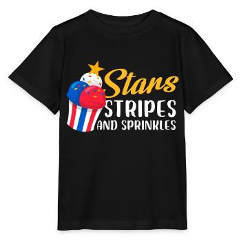 stars stripes and sprinkles Design for a 4th july - Stanley/Stella Kinder T-Shirt MINI CREATOR  - Schwarz - Vorne - Mikhail (115cm)