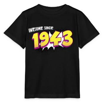 Retro 80th birthday in Pop Art Comic Book Style - Stanley/Stella MINI CREATOR Kids’ T-Shirt - black - Front - Mikhail (115cm)