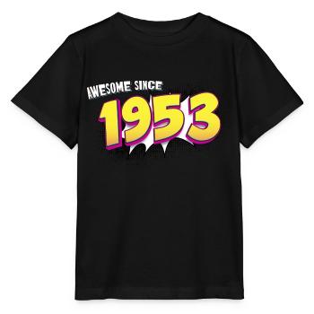 Retro 70th birthday in Pop Art Comic Book Style - Stanley/Stella MINI CREATOR Kids’ T-Shirt - black - Front - Mikhail (115cm)