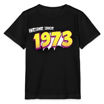Retro 50th birthday in Pop Art Comic Book Style - Stanley/Stella MINI CREATOR Kids’ T-Shirt - black - Front - Mikhail (115cm)