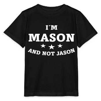 Mason and not Jason - Stanley/Stella Kinder T-Shirt MINI CREATOR  - Schwarz - Vorne - Mikhail (115cm)