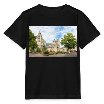 The Munsterkerk (Munsterkerk) in Roermond - Stanley/Stella MINI CREATOR Kids’ T-Shirt - black - Front - Mikhail (115cm)