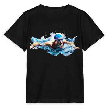 Swimming is available in different disciplines - Stanley/Stella MINI CREATOR Kids’ T-Shirt - black - Front - Mikhail (115cm)