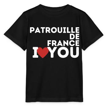 Patrouille de France i love you - Stanley/Stella MINI CREATOR Kids’ T-Shirt - black - Front - Mikhail (115cm)