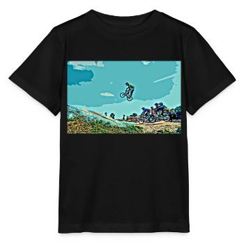 BMX Rennen Rennen ATV Motocross - Stanley/Stella Kinder T-Shirt MINI CREATOR  - Schwarz - Vorne - Mikhail (115cm)