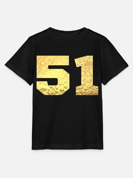 Nummer 51 Gold Glitter - 51. Jahrestag - Stanley/Stella Kinder T-Shirt MINI CREATOR  - Schwarz