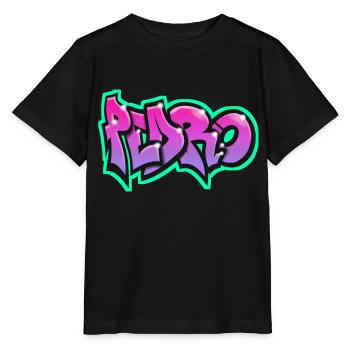 PEDRO Graffiti Sweatshirt Cap T-Shirt - Stanley/Stella Kinder T-Shirt MINI CREATOR  - Schwarz - Vorne - Mikhail (115cm)