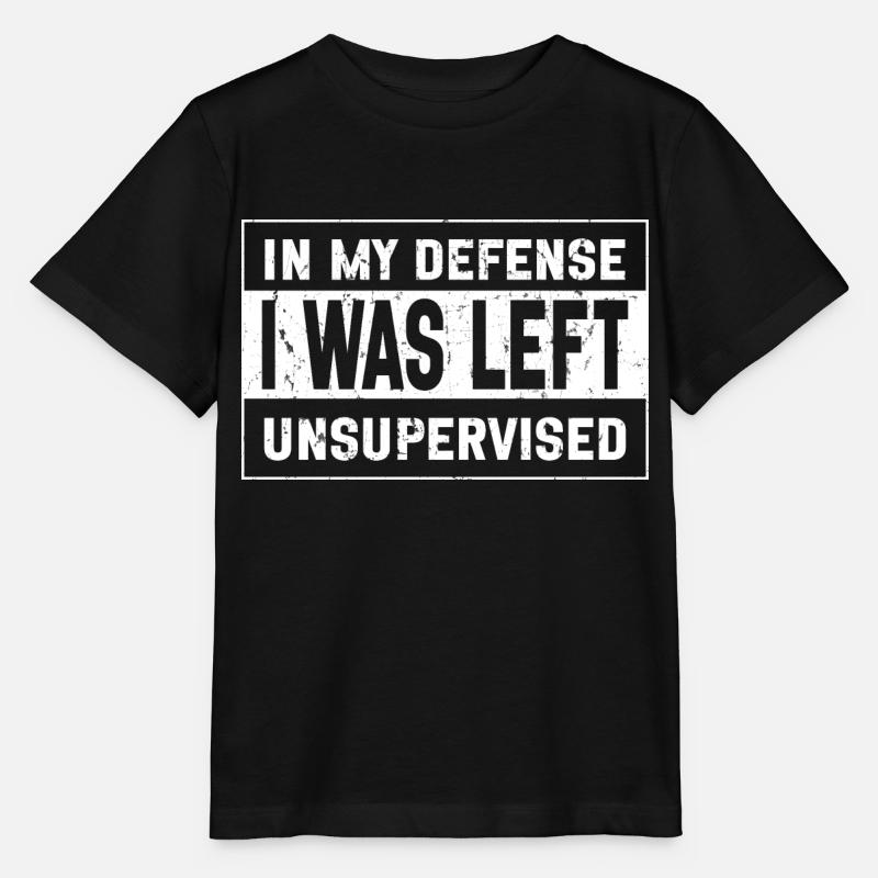 I Was Left Unsupervised - Stanley/Stella MINI CREATOR Kids’ T-Shirt - black