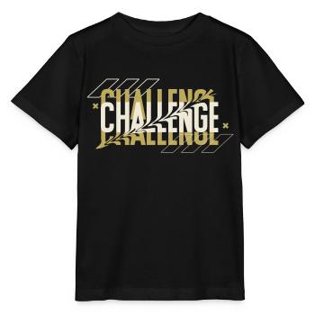 Black Typography Challenge Hoodie - Stanley/Stella Kinder T-Shirt MINI CREATOR  - Schwarz - Vorne - Mikhail (115cm)