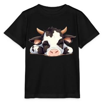 Müde Kuh - genervte Tiere - Stanley/Stella Kinder T-Shirt MINI CREATOR  - Schwarz - Vorne - Mikhail (115cm)