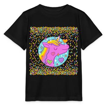 Unicorn in the glitter - Stanley/Stella MINI CREATOR Kids’ T-Shirt - black - Front - Mikhail (115cm)