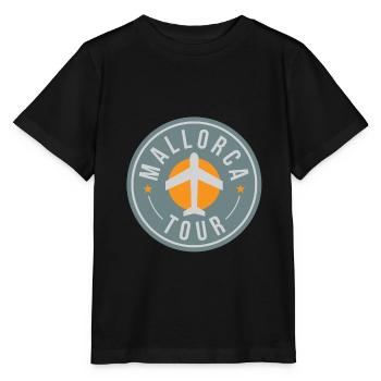 Mallorca tour airplane gift party departure trip - Stanley/Stella MINI CREATOR Kids’ T-Shirt - black - Front - Mikhail (115cm)