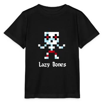 Squelette de 8 bits (Lazy Bones) - T-shirt bio MINI CREATOR Stanley/Stella Enfant - noir - Devant - Mikhail (115cm)