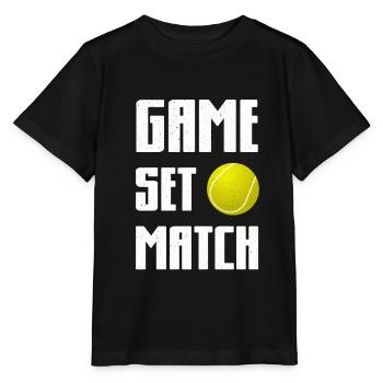Tennis Tennisspieler Tennisplatz - Stanley/Stella Kinder T-Shirt MINI CREATOR  - Schwarz - Vorne - Mikhail (115cm)