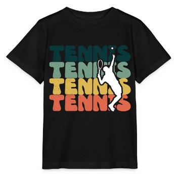 Tennis Tennisspieler Tennisplatz - Stanley/Stella Kinder T-Shirt MINI CREATOR  - Schwarz - Vorne - Mikhail (115cm)