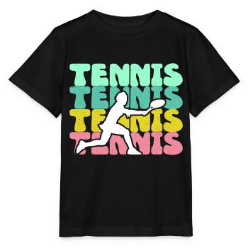 Tennis tennis player tennis court - Stanley/Stella MINI CREATOR Kids’ T-Shirt - black - Front - Mikhail (115cm)