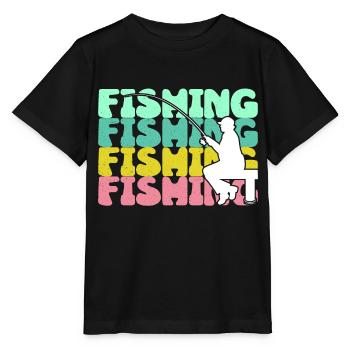 Angeln Angler Fischerei Fischer - Stanley/Stella Kinder T-Shirt MINI CREATOR  - Schwarz - Vorne - Mikhail (115cm)