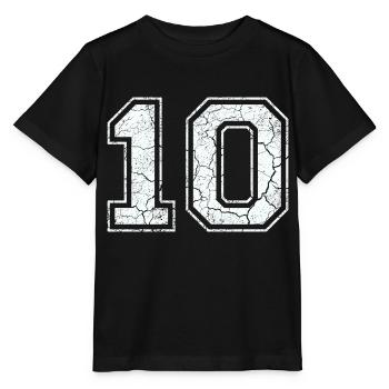10 dans blanc in Used Look - T-shirt bio MINI CREATOR Stanley/Stella Enfant - noir - Devant - Mikhail (115cm)