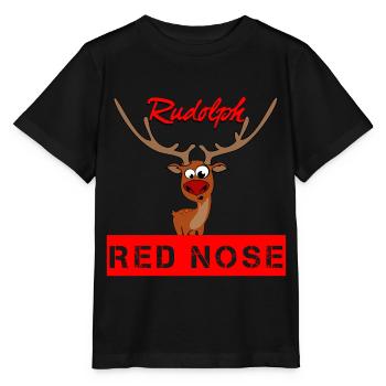 Rudolph and the red nose... Rudof and the Red Nose - Stanley/Stella MINI CREATOR Kids’ T-Shirt - black - Front - Mikhail (115cm)