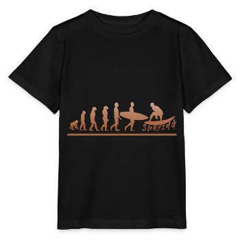 Surfen bis zur Evolution - Surfing until evolution - Stanley/Stella Kinder T-Shirt MINI CREATOR  - Schwarz - Vorne - Mikhail (115cm)