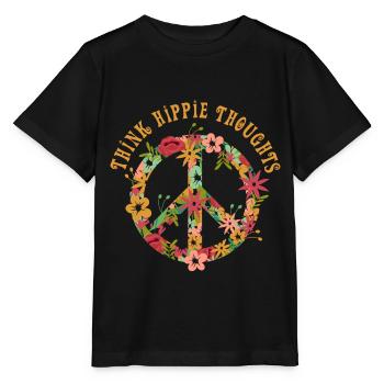 Hippie Hippies Peace Peace Sign Love - Stanley/Stella MINI CREATOR Kids’ T-Shirt - black - Front - Mikhail (115cm)