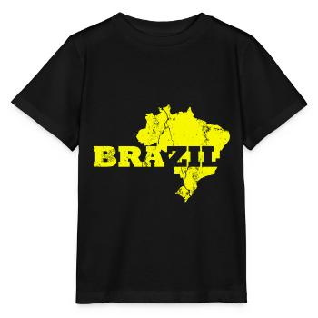 Brazil Country Form - Stanley/Stella MINI CREATOR Kids’ T-Shirt - black - Front - Mikhail (115cm)