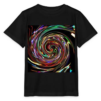 Neon spirals, Neon Spiralen - Stanley/Stella Kinder T-Shirt MINI CREATOR  - Schwarz - Vorne - Mikhail (115cm)