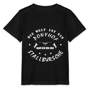 Ponyhof lustiger Spruch - Stanley/Stella Kinder T-Shirt MINI CREATOR  - Schwarz - Vorne - Mikhail (115cm)