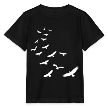 Flock of birds birds gift nature fly animals - Stanley/Stella MINI CREATOR Kids’ T-Shirt - black - Front - Mikhail (115cm)