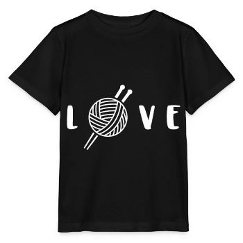 Stricken Wolle Stricknadeln Geschenk Handarbeit - Stanley/Stella Kinder T-Shirt MINI CREATOR  - Schwarz - Vorne - Mikhail (115cm)
