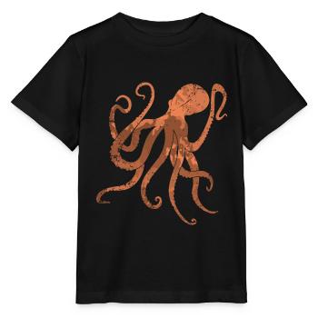 Oktopus - Stanley/Stella Kinder T-Shirt MINI CREATOR  - Schwarz - Vorne - Mikhail (115cm)