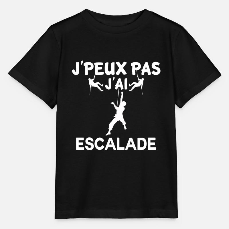 J'peux pas j'ai escalade - T-shirt bio MINI CREATOR Stanley/Stella Enfant - noir